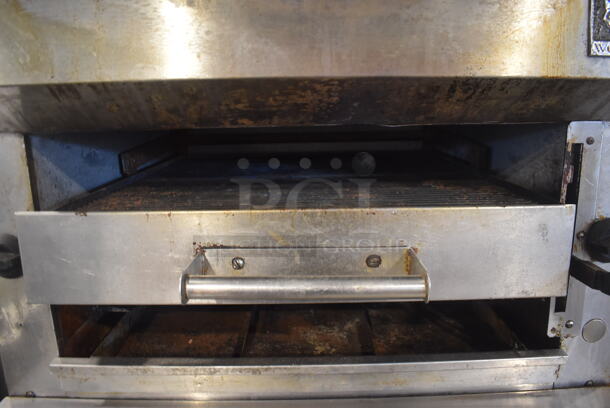 Wolf FHBO-6 Stainless Steel Commercial Natural Gas Powered Vertical Upright Broiler on Commercial Casters.  - Image 6 of 8