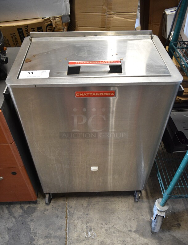 Chattanooga M-2 Stainless Steel Commercial Hot Pack Heater on Commercial Casters. 120 Volts, 1 Phase. Tested and Working! - Image 1 of 5