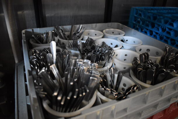 ALL ONE MONEY! Lot of Contents of Shelving Unit Including Metal Bowls, Chafing Dishes, Poly Bins, Bus Bins, Metal Baking Pans and Dish Caddies. Does Not Include Shelving Unit.  - Image 2 of 12