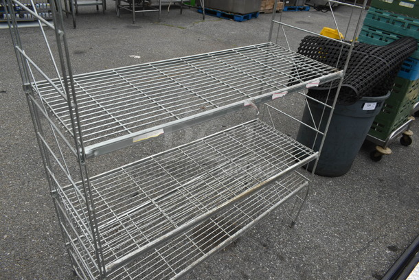 Chrome Finish 4 Tier Wire Shelving Unit. BUYER MUST DISMANTLE. PCI CANNOT DISMANTLE FOR SHIPPING. PLEASE CONSIDER FREIGHT CHARGES. - Image 3 of 4