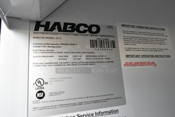 2019 Habco SE18 Metal Commercial Single Door Reach In Cooler Merchandiser. 115 Volts, 1 Phase. Tested and Working! - Image 3 of 3