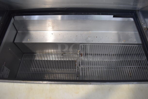 2015 Model True TSSU-72-30M-B-ST Commercial Stainless Steel Sandwich/Salad Prep Table With Overhead Shelving And Refrigerated Base With Steel Racks. 115V/1 Phase. Tested And Working! - Image 4 of 9