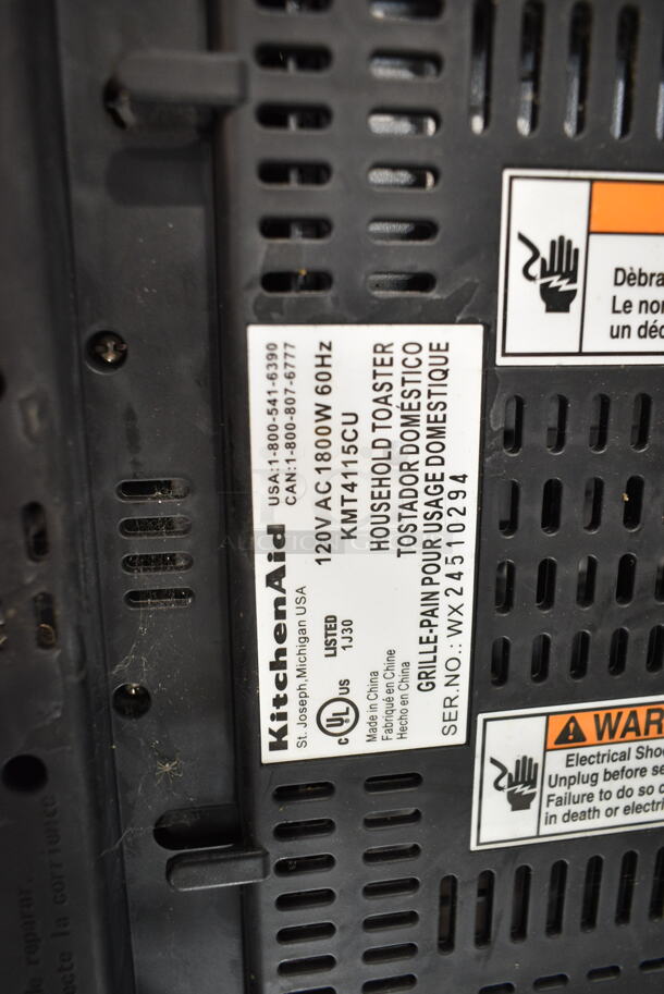 2 KitchenAid KMT4115CU Stainless Steel Countertop 4 Slot Toaster. 120 Volts, 1 Phase. 2 Times Your Bid! - Image 5 of 5