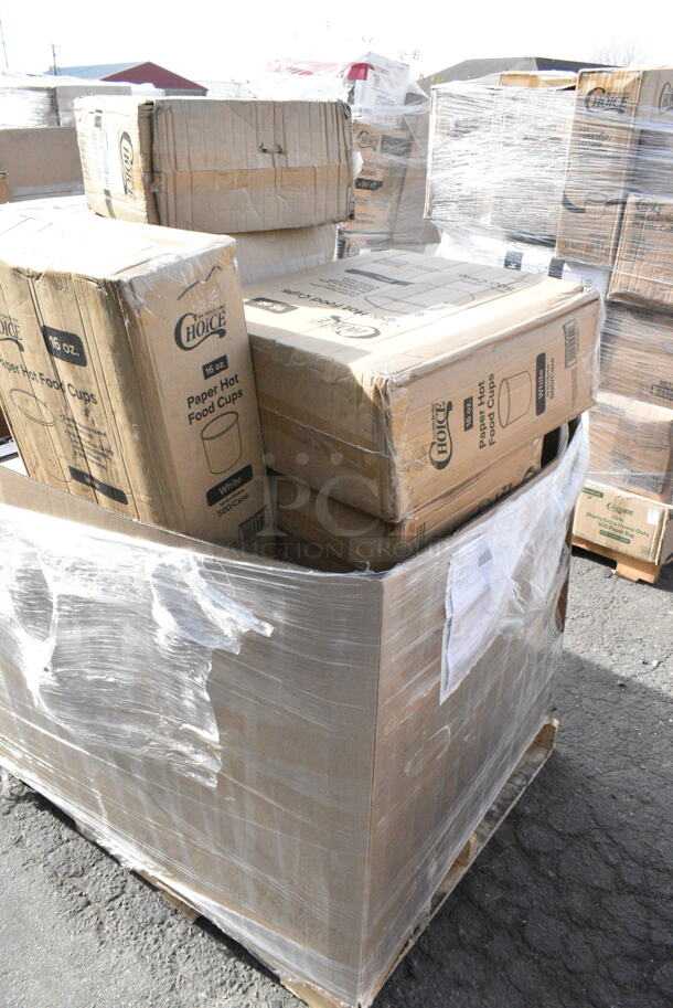 15 BRAND NEW Boxes Including Choice 16 oz Paper Hot Food Cups, Avantco Food Warmer, 760SOUP18WB Choice 12 oz. White Double Poly-Coated Paper Food Cup - 1000/Case, 129MCS16B Choice 16 oz. Black 8" x 5 1/4" x 1 1/2" Rectangular Microwavable Heavy Weight Container with Lid - 150/Case, 760SOUP16WB Choice 16oz. White Double Poly Paper Food Cup. 15 Times Your Bid!  - Image 4 of 5