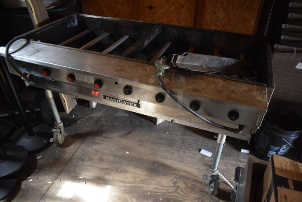 MagiCater Stainless Steel Commercial Propane Gas Powered Portable Charbroiler Grill on Commercial Casters.  (outside shed) - Image 1 of 5