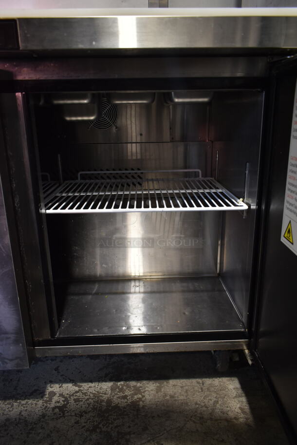 2020 Atosa MSF8302GR Stainless Steel Commercial Sandwich Salad Prep Table Bain Marie Mega Top w/ 12 Stainless Steel 1/6 Size Drop In Bins on Commercial Casters. 115 Volts, 1 Phase. Tested and Working! - Image 6 of 7