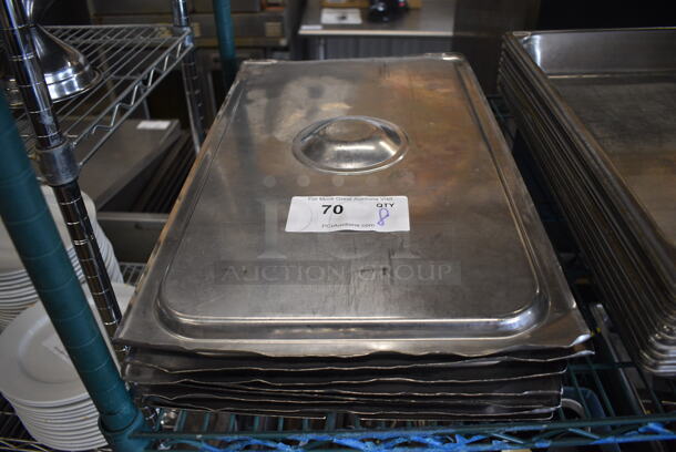 8 Stainless Steel Full Size Drop In Bin Lids. 8 Times Your Bid!