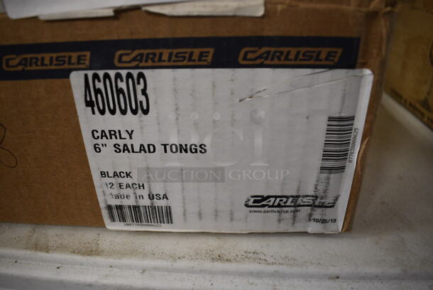ALL ONE MONEY! Lot of 8 BRAND NEW IN BOX! Carlisle Black Tongs! 6" - Image 3 of 3