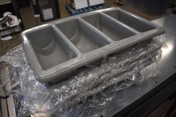 4 BRAND NEW! Gray Poly Silverware Bins. 21x13x4. 4 Times Your Bid! - Image 3 of 3