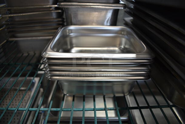 32 Various Stainless Steel Items Including Drop In Bins, Drop In Bin Lids and Center Hinge Chafer Lids. Includes 7x6.5x6, 7x6.5x2.5. 32 Times Your Bid! - Image 4 of 9
