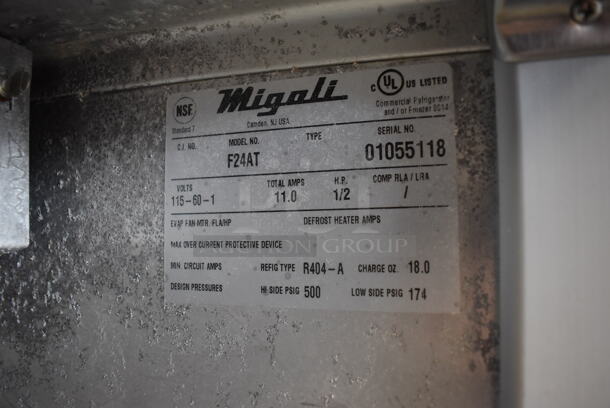 Migali F24AT Stainless Steel 1 Door Freezer on Commercial Casters 115 Volt 1 Phase. Tested and Working! - Image 5 of 7