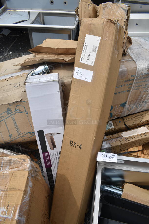2 BRAND NEW SCRATCH AND DENT! Items; Advance Tabco BK-4 Stainless Steel Single Tier Speed Rail - 48" and B5532 Stainless Steel Single Tier Speed Rail - 32". 2 Times Your Bid! - Image 2 of 4
