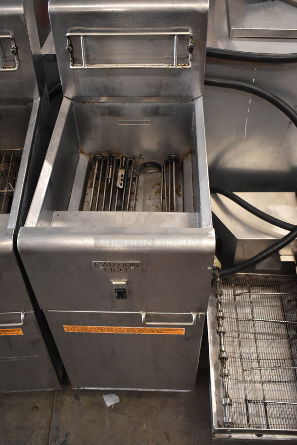 2015 Frymaster SR14ESD Stainless Steel Commercial Floor Style Electric Powered Deep Fat Fryer. 208 Volts, 3 Phase.  - Image 2 of 7