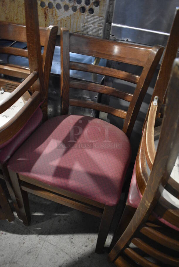 4 Wooden Dining Chairs w/ Patterned Seat Cushion. Stock Picture - Cosmetic Condition May Vary. 17x17x34. 4 Times Your Bid! - Image 2 of 4