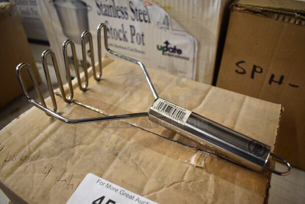 9 BRAND NEW IN BOX! Amco Stainless Steel Mashers. 5.5x3.5x10. 9 Times Your Bid!