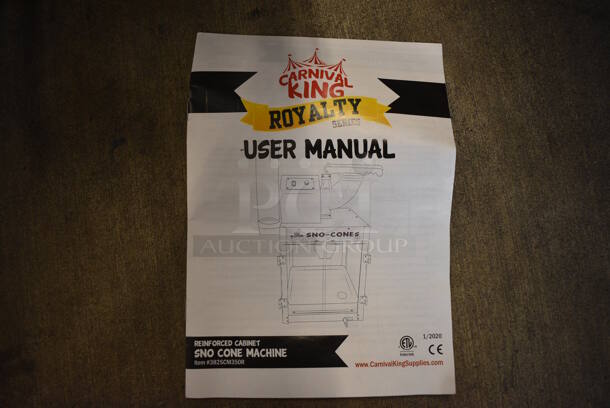 BRAND NEW! Carnival King Model 382SCM350R Metal Commercial Countertop Sno Cone Ice Crushing Machine. 120 Volts, 1 Phase. 21x14.5x26.5. Tested and Working! - Image 7 of 9