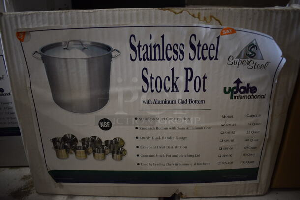 BRAND NEW IN BOX! Update SPS-24 Stainless Steel 24 Quart Stock Pot w/ Lid. 18x14x10 - Image 2 of 5