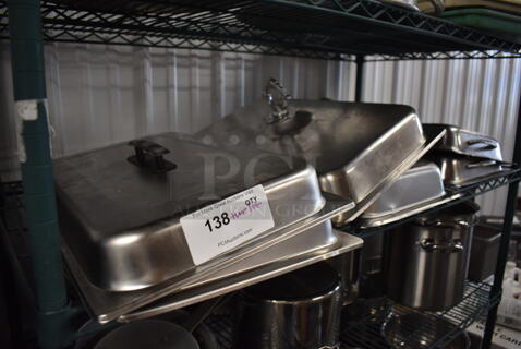 ALL ONE MONEY! Tier Lot of 6 Stainless Steel Chafing Dish Dome Covers