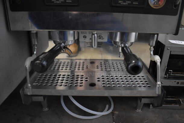 Grindmaster 245OQ Espressimo Stainless Steel Commercial Countertop 2 Group Espresso Machine w/ 2 Portafilters and Steam Wands. 208/240 Volts, 1 Phase. 19x19x21 - Image 2 of 6