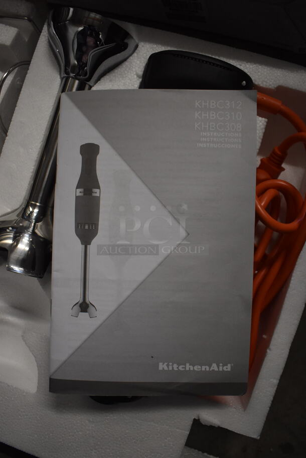 LIKE NEW! KitchenAid KHBC308OB Metal Commercial 300 Series 8" Two-Speed Immersion Blender. Unit Has Only Been Used a Few Times! 120 Volts, 1 Phase. Tested and Working!  - Image 6 of 7