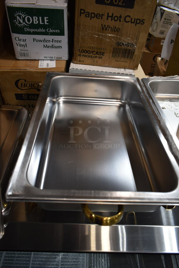 2 BRAND NEW SCRATCH AND DENT! Stainless Steel Commercial Countertop Chafer w/ Drop Ins and 1 Lid. 2 Times Your Bid! - Image 5 of 7