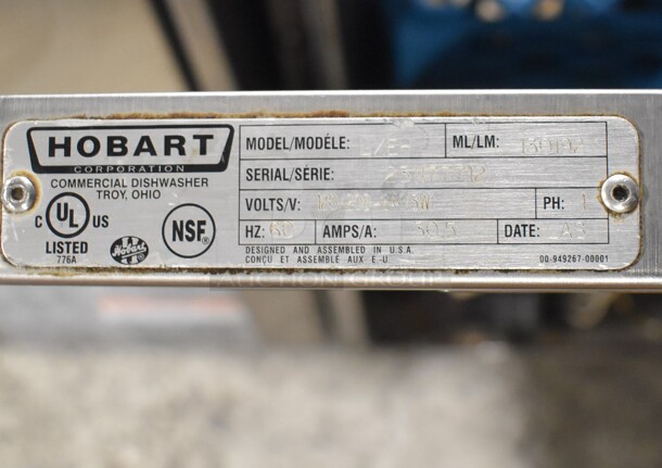 LATE MODEL! Hobart LXEH Stainless Steel Commercial Undercounter Dishwasher. 120/208-240 Volts, 1 Phase. 24x24.5x32.5 - Image 5 of 7