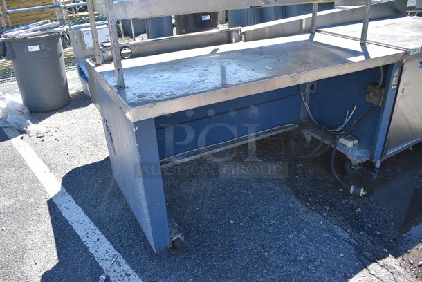 Stainless Steel Table w/ 3 Over Shelves, Warming Strip and Check Order Holding Rod on Commercial Casters. 62x29x73 - Image 3 of 6