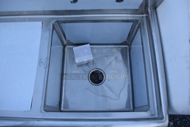 BRAND NEW SCRATCH AND DENT! Steelton 522CS1181818RT Stainless Steel Commercial Single Bay Sink w/ Left Side Drain Board. No Legs. 39x24x23. Bay 18x18x12. Drain Board 16x20x1 - Image 4 of 5