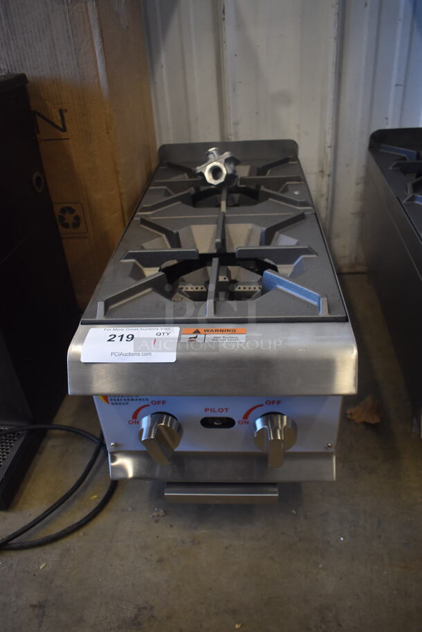 LIKE NEW AND USED A FEW TIMES! CPG 351RCCPG 12 NL Stainless Steel Commercial Countertop Natural Gas Powered 2 Burner Range. Tested and Working!