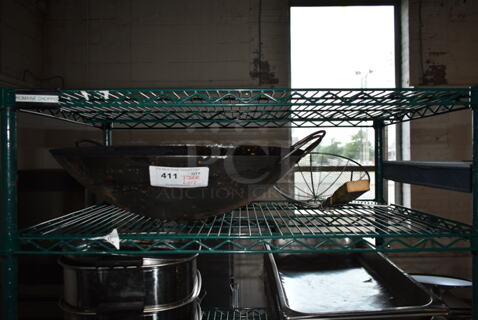 ALL ONE MONEY! Tier Lot of Various Items Including Wok and Strainer