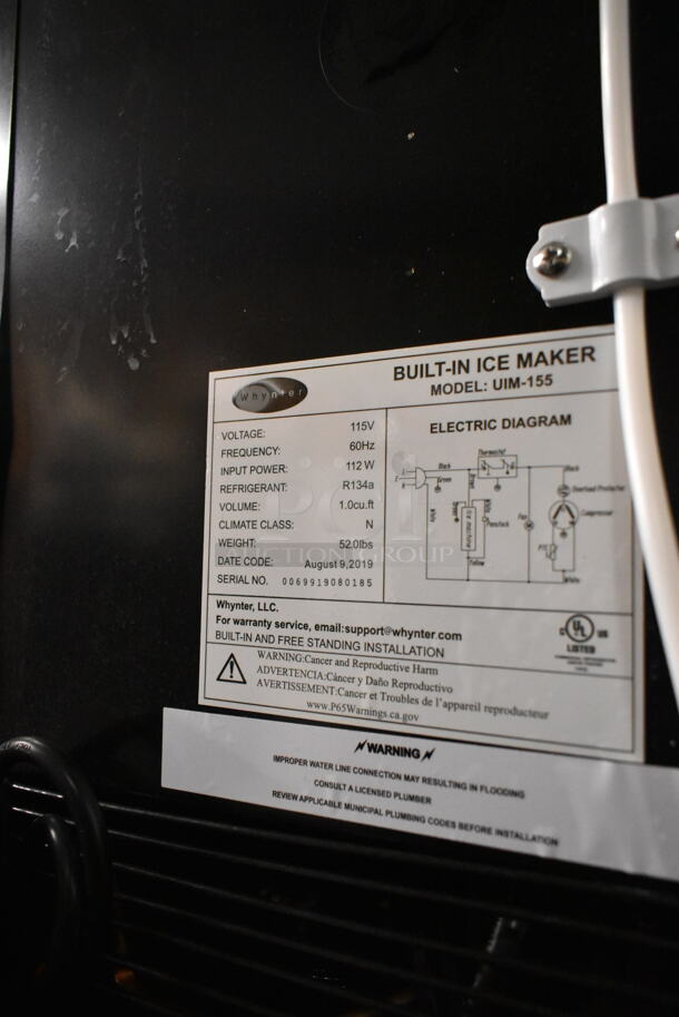 BRAND NEW SCRATCH AND DENT! Whynter UIM-155 15" Built In Ice Maker Machine Stainless Steel 12lb. 115 Volts, 1 Phase. Tested and Working! - Image 8 of 8