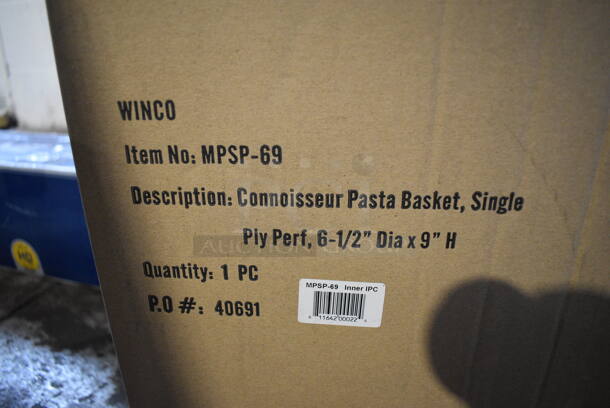 BRAND NEW IN BOX! Winco Model MPSP-69 Stainless Steel Connoisseur 6.5" Diameter Pasta Basket.  - Image 4 of 4