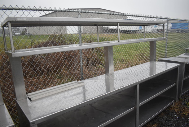 Stainless Steel Commercial Counter w/ Double Over Shelf and 2 Under Shelves. 108x24x66 - Image 2 of 5