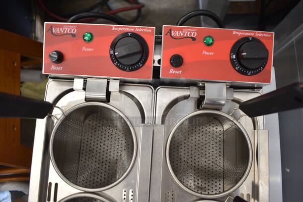 BRAND NEW SCRATCH AND DENT! 2023 Avantco 177PC102 2 Gallon / 8 Liter Electric Countertop Two Section Pasta Cooker w/ 4 Metal Fry Baskets. 120 Volts, 1 Phase. - Image 3 of 7