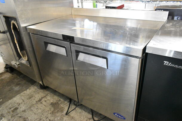 2024 Migali MGF8413GR Stainless Steel Commercial 2 Door Work Top Freezer on Commercial Casters. 115 Volts, 1 Phase. Tested and Working! - Image 1 of 5