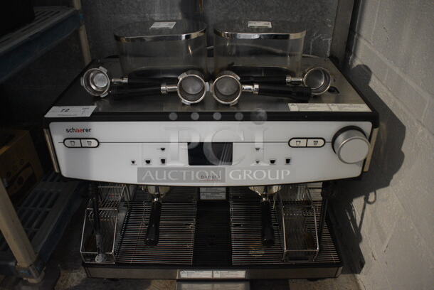 Schaerer Barista Stainless Steel Commercial Countertop 2 Group Espresso Machine w/ 6 Portafilters, 2 Steam Wands and 2 Hoppers. 208 Volts, 1 Phase. 29x22x30 - Image 4 of 6