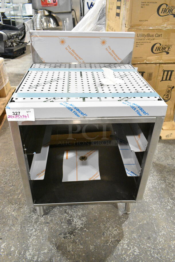BRAND NEW SCRATCH AND DENT! Advance Tabco PRCR-19-24 Prestige Series 24" x 25" Stainless Steel Glass Rack Storage Cabinet with Drainboard Top - Image 2 of 7