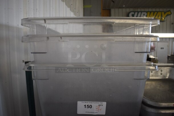 3 Various Clear Poly Bins. 18x26x14 & 18x26x12. 3 Times Your Bid! - Image 3 of 3