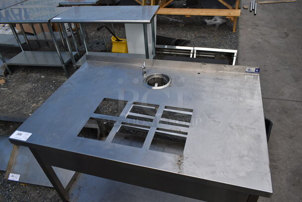 Stainless Steel Table w/ Cut Outs and Under Shelf. - Image 2 of 4