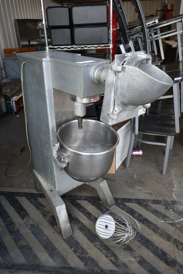 Univex M-30 Metal Commercial Floor Style 30 Quart Dough Planetary Dough Mixer w/ Whisk Attachment and Pelican Head. 115 Volts, 1 Phase. Tested and Working! - Image 3 of 10
