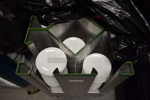 Metal Commercial Dish Cart on Commercial Casters w/ Ceramic Plates. (dish room) - Image 3 of 3