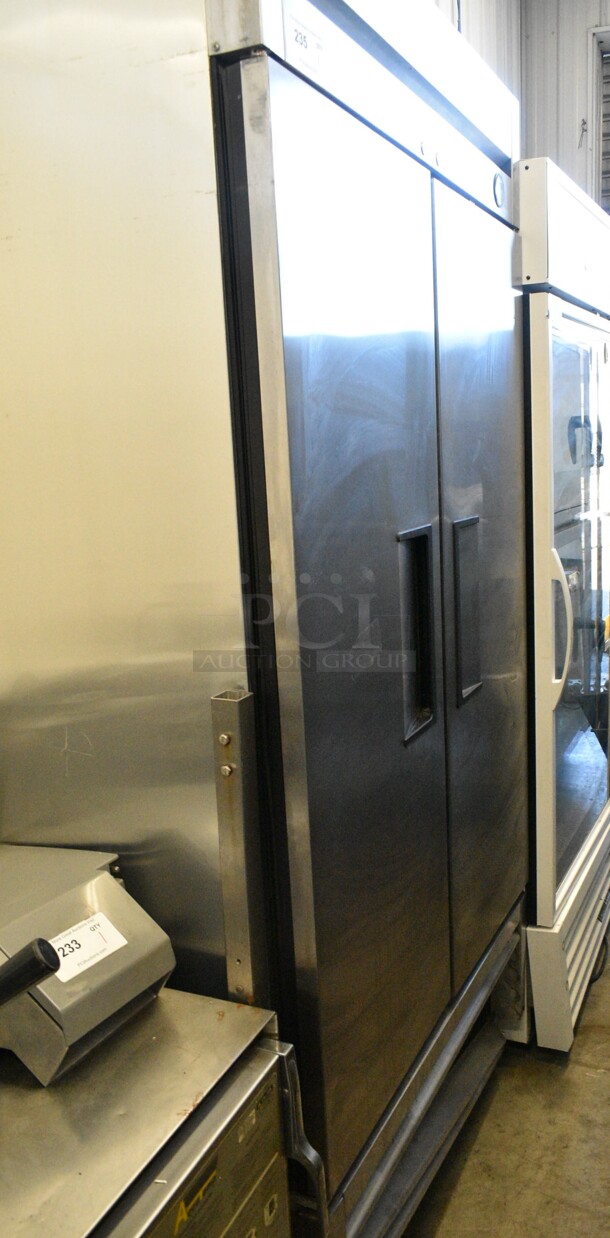 2017 True T-35 Stainless Steel Commercial 2 Door Reach In Cooler w/ Poly Coated Racks. 115 Volts, 1 Phase. Tested and Working! - Image 1 of 4