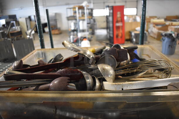 ALL ONE MONEY! Lot of Various Utensils Including Knives and Ladles in Clear Poly Bin - Image 4 of 5