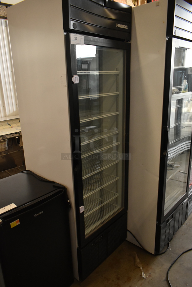 2019 Habco SE18 Metal Commercial Single Door Reach In Cooler Merchandiser w/ Poly Coated Racks. 115 Volts, 1 Phase. Tested and Working!