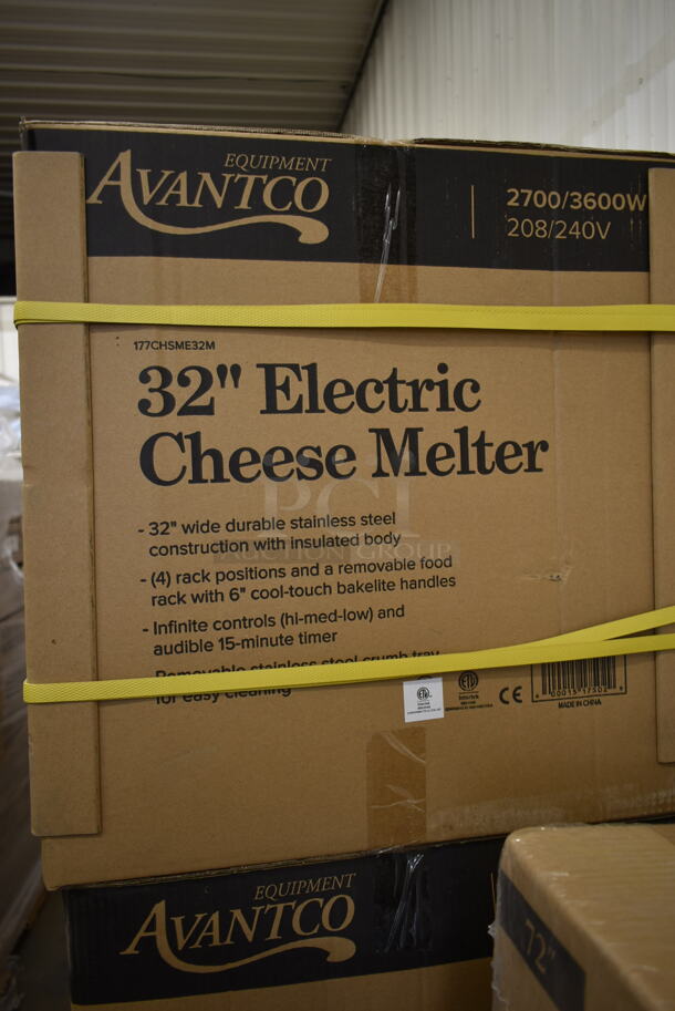 PALLET LOT of 6 BRAND NEW SCRATCH AND DENT! Avantco 177CHSME32M Stainless Steel Commercial Countertop Electric Powered 32" Cheese Melter. 208/240 Volts. Stock Picture Used as Gallery. 6 Times Your Bid! - Image 3 of 5