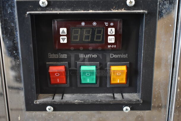 Stainless Steel Commercial Floor Style Deli Display Case Merchandiser. See Picture For Crack on Side Pane. Tested and Powers On But Does Not Get Cold - Image 4 of 7