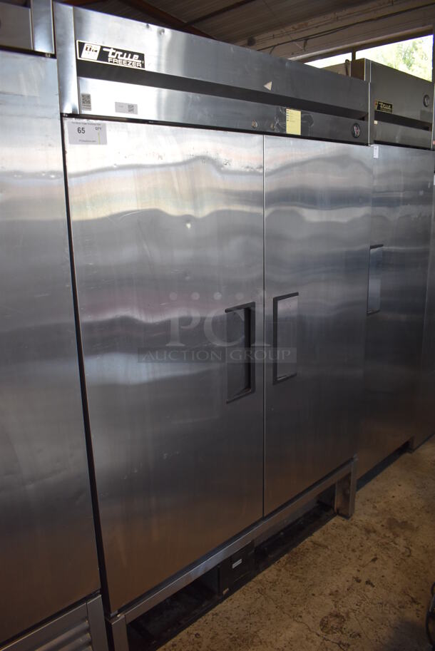 2013 True T-49F ENERGY STAR Stainless Steel Commercial 2 Door Reach In Freezer w/ Poly Coated Racks. 115 Volts, 1 Phase. Tested and Working!