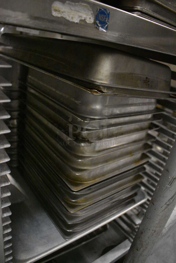 Epco Metal Commercial Pan Transport Rack w/ Various Stainless Steel Drop In Bins Including 1/6x4, 1/6x6, 1/9x4, 1/3x6, 1/2x4. 21x27x36. BUYER MUST REMOVE. (kitchen) - Image 9 of 9