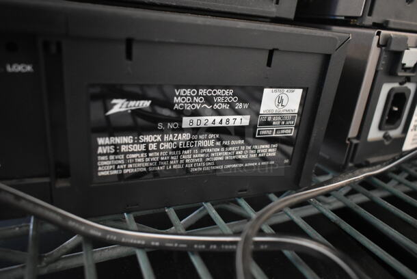 Zenith VRE200 Video Recorder. 120 Volts, 1 Phae. - Image 6 of 6