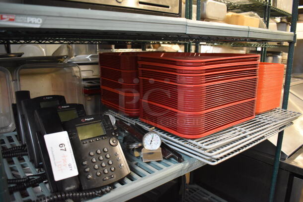 ALL ONE MONEY! Tier Lot of 3 Polycom Corded Office Telephones and Poly Trays - Image 1 of 6